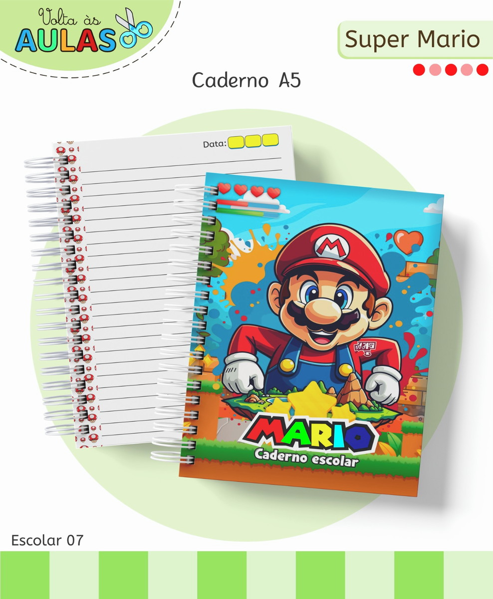 Kit Escolar Super Mario Digital para Personalizar e Revender 2 Kit Escolar Super Mario Digital para Personalizar e Revender - Imagem 2