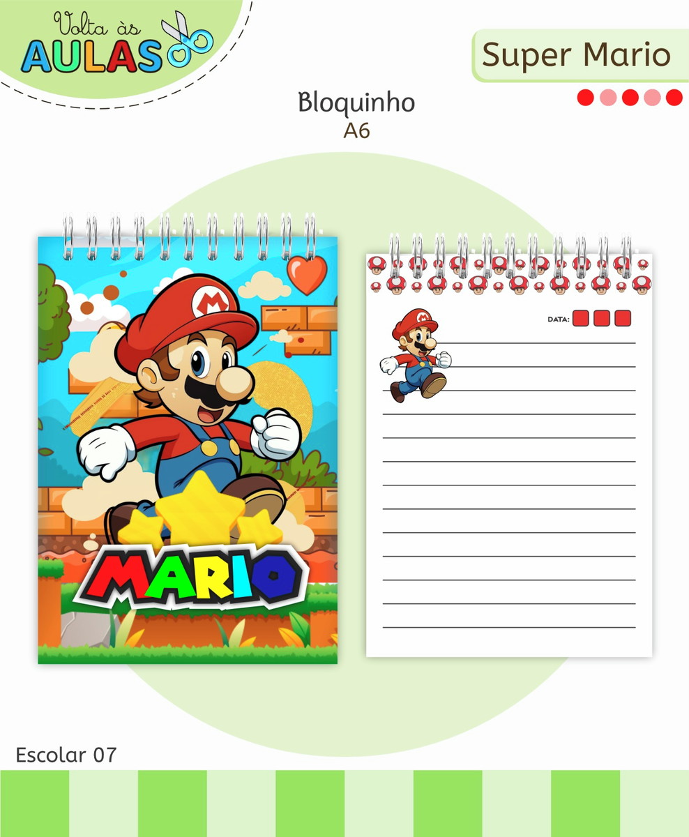 Kit Escolar Super Mario Digital para Personalizar e Revender 4 Kit Escolar Super Mario Digital para Personalizar e Revender - Imagem 4