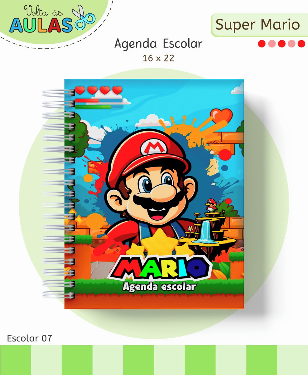 Kit Escolar Super Mario Digital para Personalizar e Revender 1 Kit Escolar Super Mario Digital para Personalizar e Revender