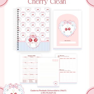 Kit Escolar Teen Cherry Clean Digital para Personalizar 11 kit escolar teen cherry clean arquivo digital 6
