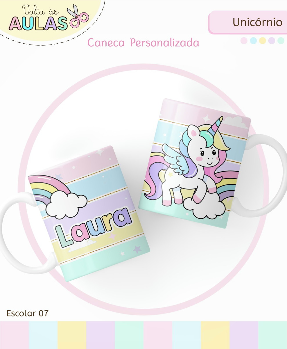 Kit Escolar Unicórnio Digital para Personalizar Papelaria 3 Kit Escolar Unicórnio Digital para Personalizar Papelaria - Imagem 3
