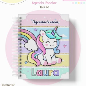 Kit Escolar Unicórnio Digital para Personalizar Papelaria 7 kit escolar unicornio arquivo digital