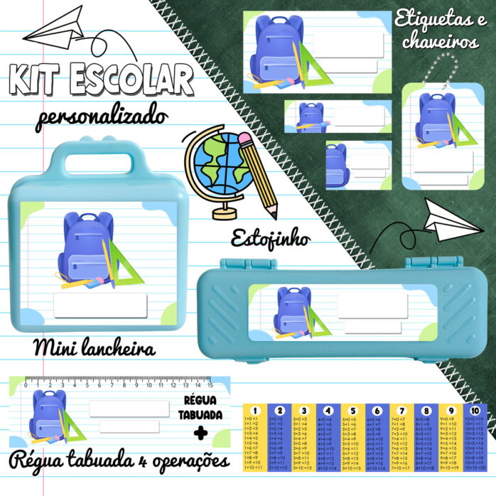 Kit Etiquetas Escolares Meninas e Meninos