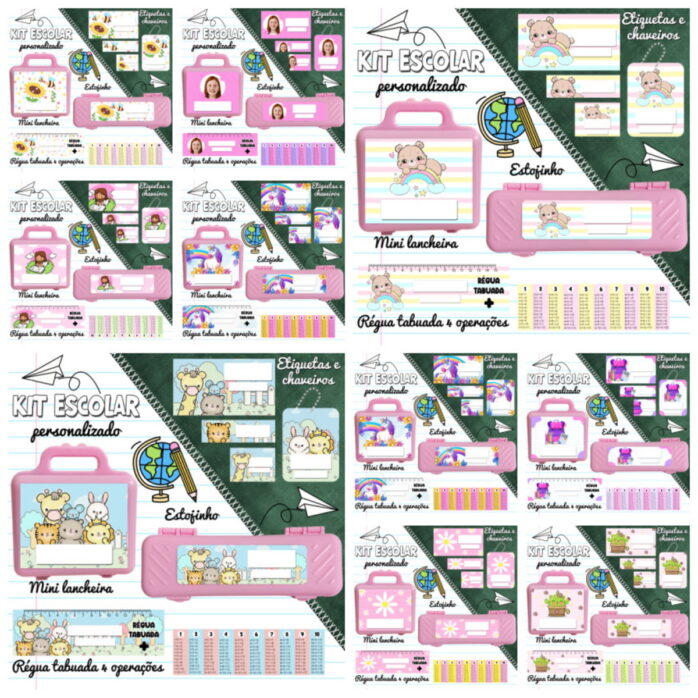 Kit Etiquetas Escolares Meninas e Meninos