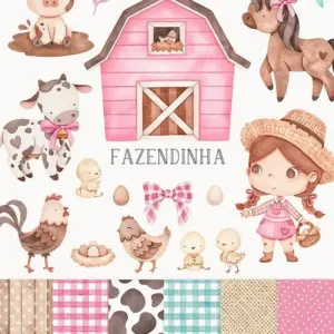 Kit Fazenda Rosa PNG Personalizados e Scrapbooking Digital 10 Kit Fazenda Rosa Png Personalizados E Scrapbooking Digital 2