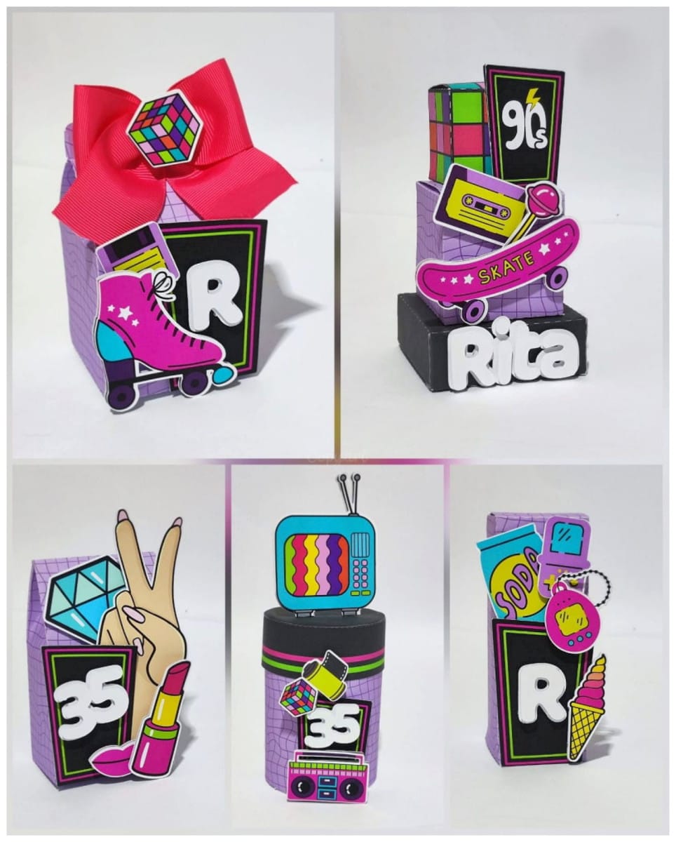 Kit Festa Anos 90 Digital para Imprimir e Recortar 1 Kit Festa Anos 90 Digital para Imprimir e Recortar