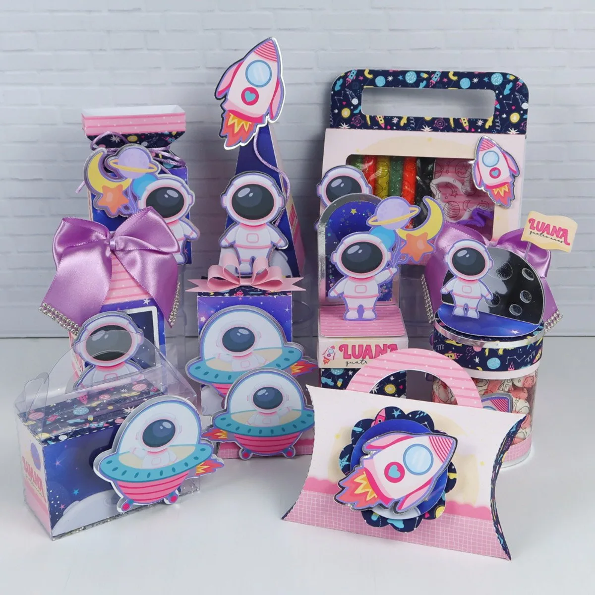 Kit Festa Astronauta Rosa