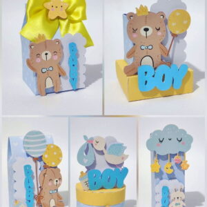 Kit Festa Baby Urso para Chá de Bebê em PDF e Studio 2 kit festa baby urso cha de bebe studio e pdf