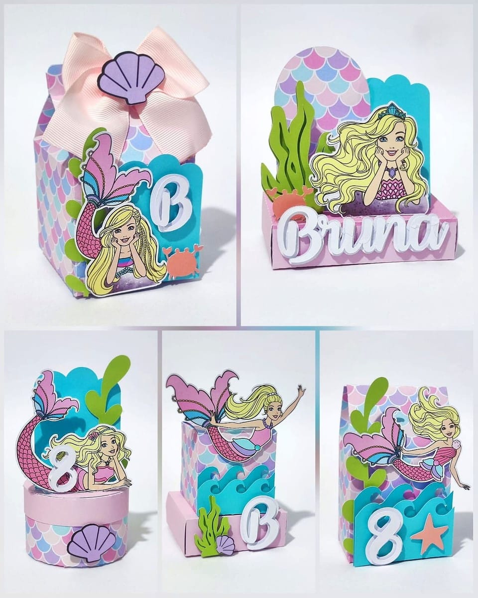 Kit Festa Barbie Sereia para Imprimir Studio e PDF 1 Kit Festa Barbie Sereia para Imprimir Studio e PDF