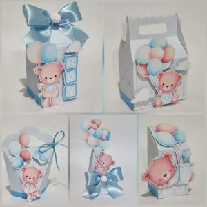 Kit Festa Chá de Bebê Ursinho Azul - Studio e pdf 11 Kit Festa Chá de Bebê Ursinho Azul - Studio e pdf