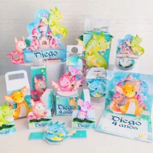 Kit Festa Dragão Aquarela 9 Kit Festa Dragão Aquarela