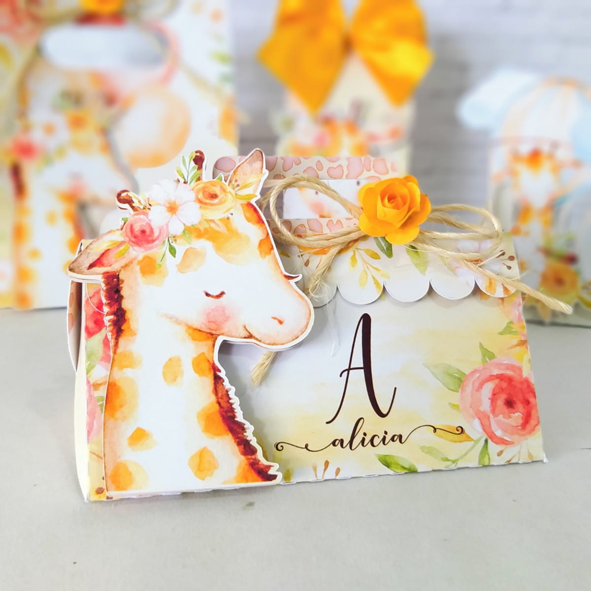 Kit Festa Girafinha Aquarela para Imprimir e Montar 2 Kit Festa Girafinha Aquarela para Imprimir e Montar - Imagem 2
