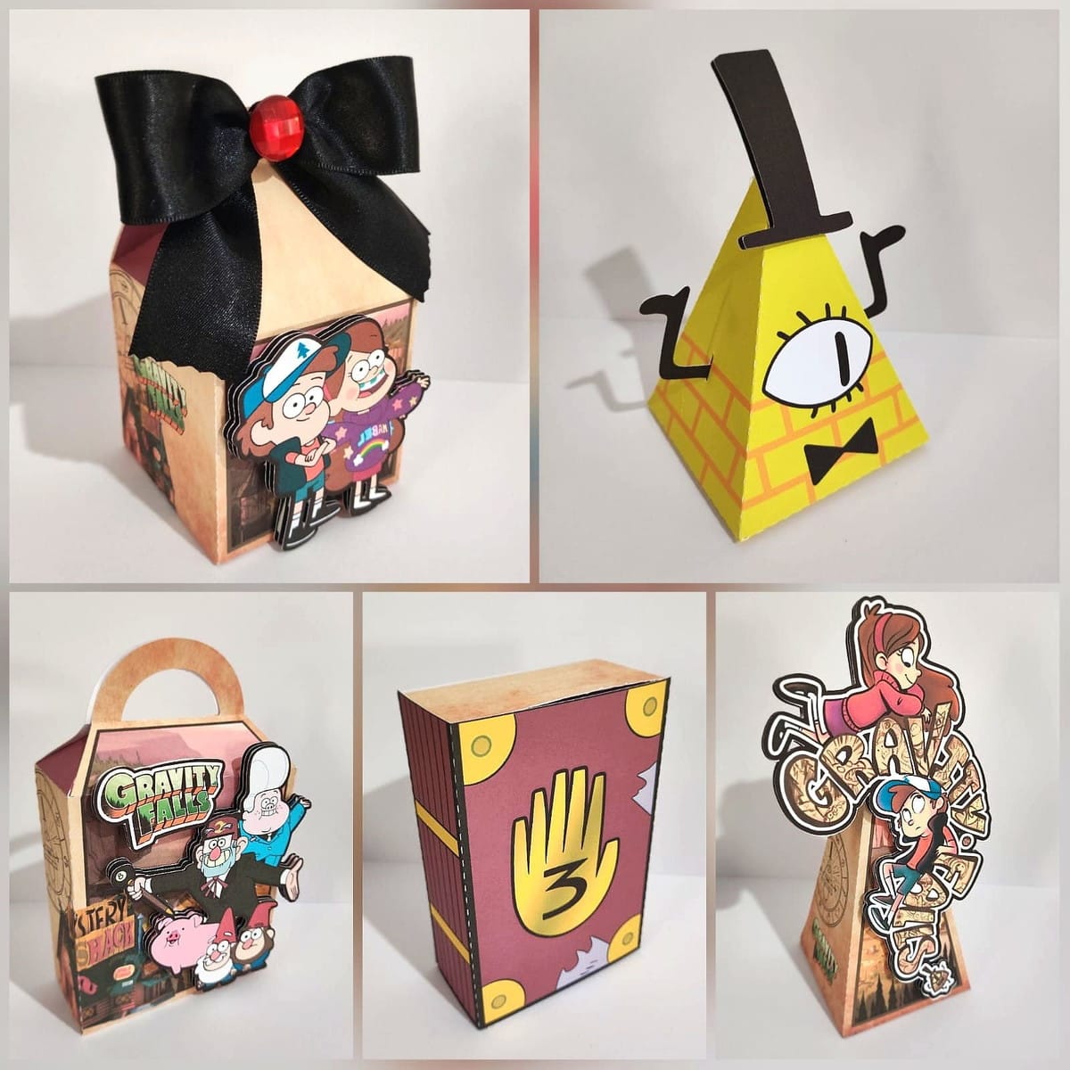 Kit Festa Gravity Falls Arquivo de Corte Studio e PDF 1 Coleção de itens decorativos inspirados em animação com personagens e símbolos conhecidos.