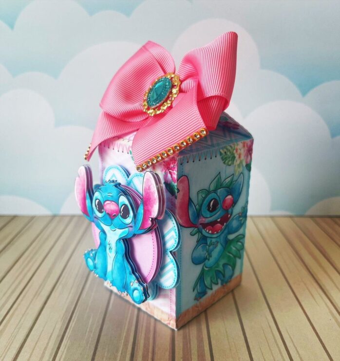 Kit Festa Luxo Stitch Rosa e Azul