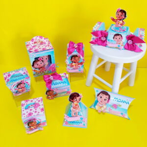Kit Festa Moana Baby Digital com Arquivos Editáveis