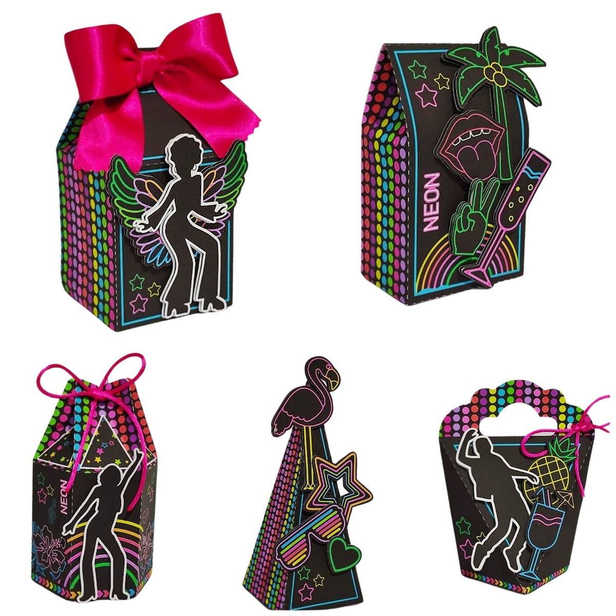 Kit Festa Neon Digital com Arquivos Studio e PDF para Corte 1 Kit Festa Neon Digital com Arquivos Studio e PDF para Corte