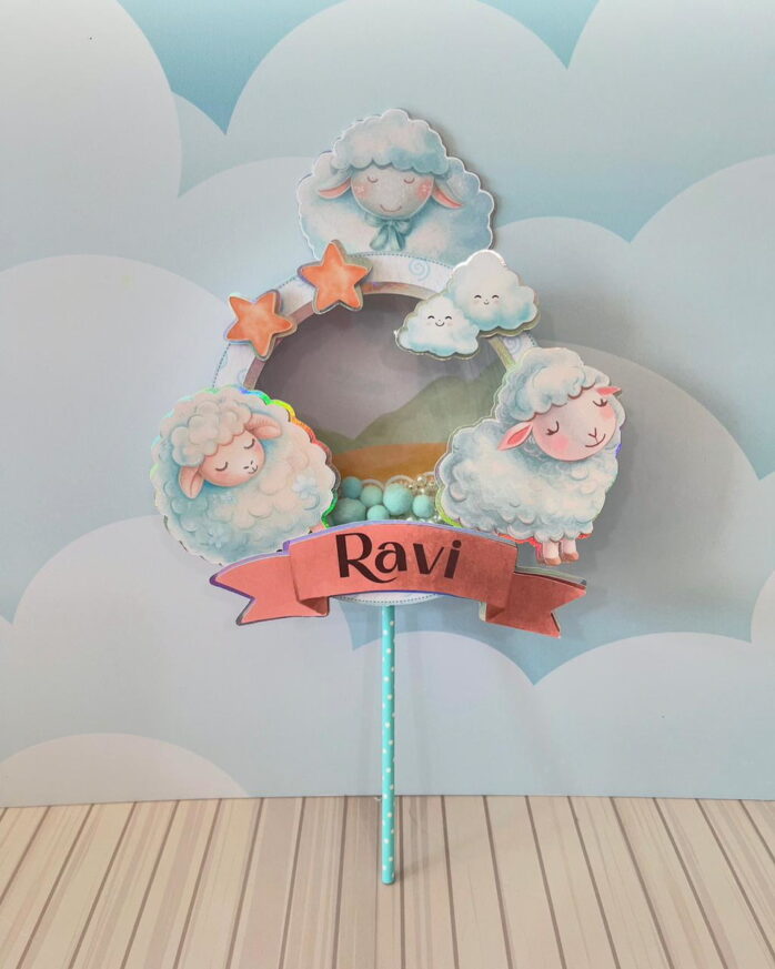 Kit Festa Ovelhinha Azul Luxo - Studio e pdf