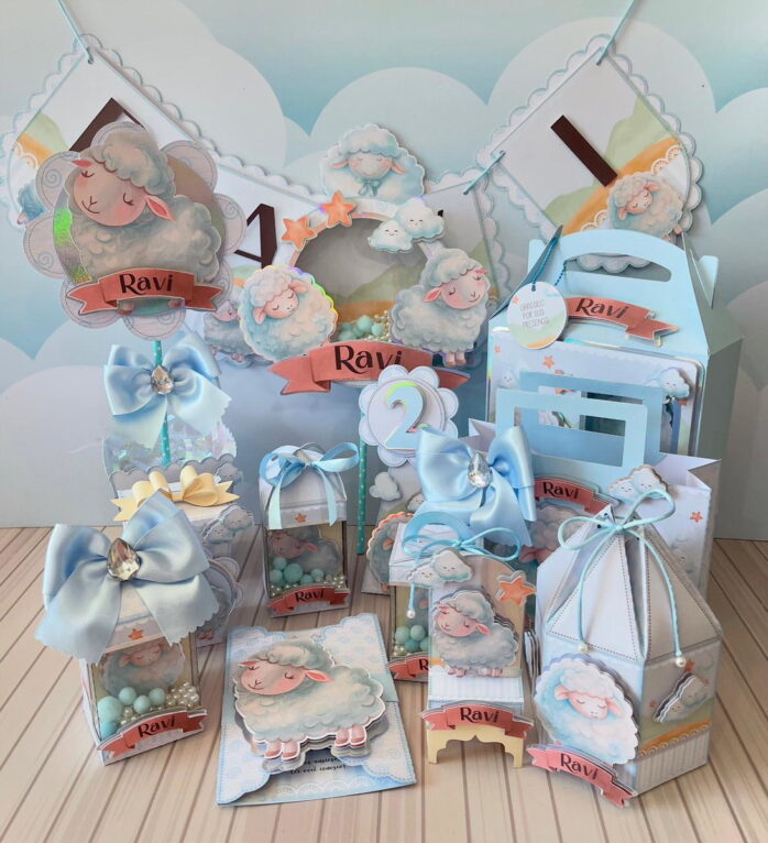 Kit Festa Ovelhinha Azul Luxo - Studio e pdf