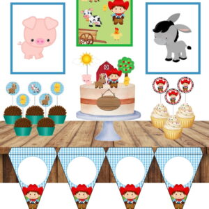 Kit Festa Só Um Bolinho Fazendinha Menino