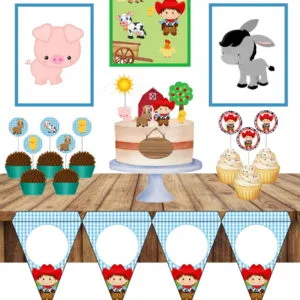 Kit Festa Só Um Bolinho Fazendinha Menino 6 Kit Festa Só Um Bolinho Fazendinha Menino