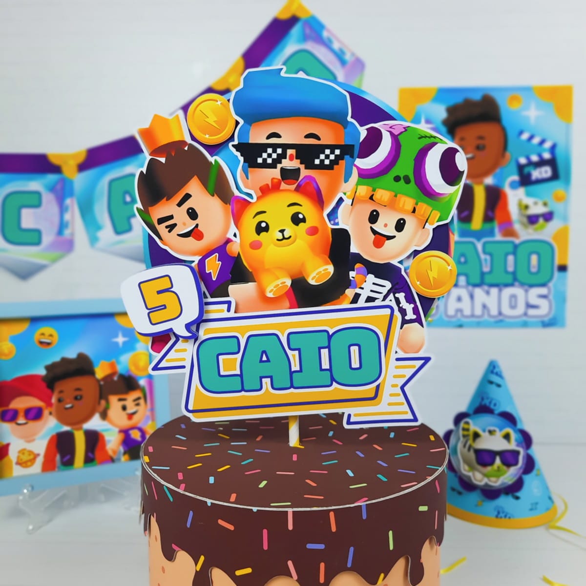 Kit Festa Só um Bolinho PKXD Menino Arquivo Digital 4 Kit Festa Só um Bolinho PKXD Menino Arquivo Digital - Imagem 4