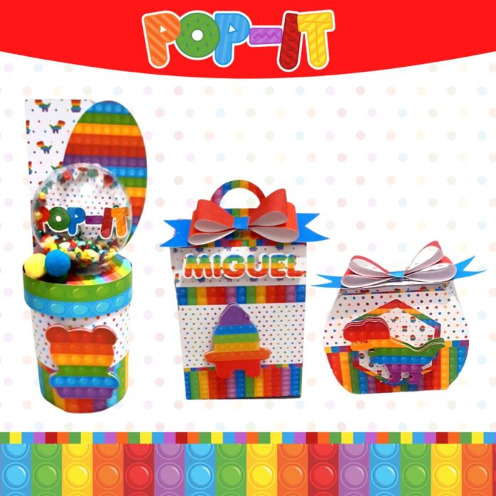 Kit Festa Só um bolinho Pop It Colorido