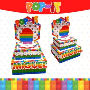 Kit Festa Só um bolinho Pop It Colorido 8 Kit Festa Só um bolinho Pop It Colorido