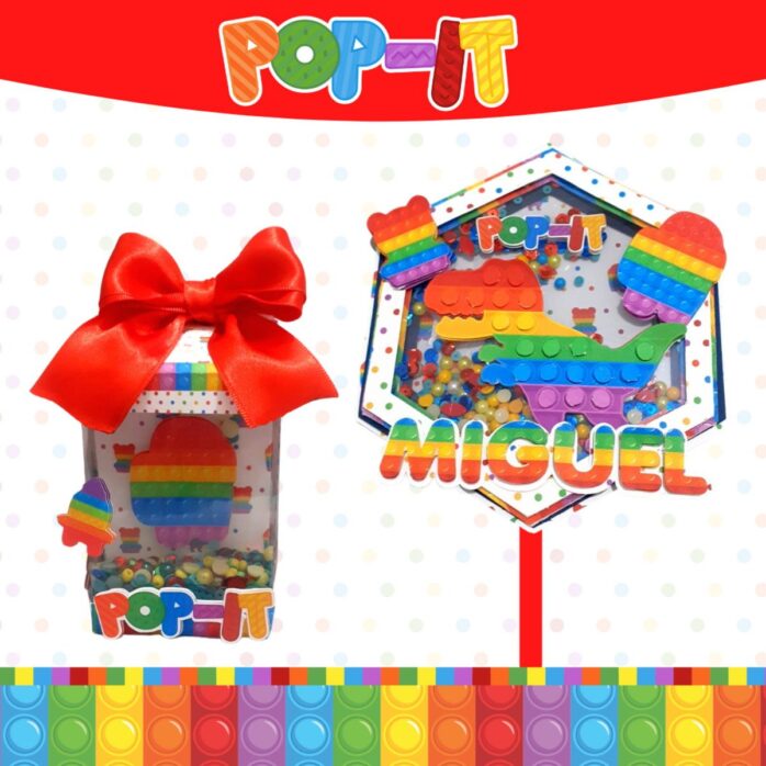 Kit Festa Só um bolinho Pop It Colorido