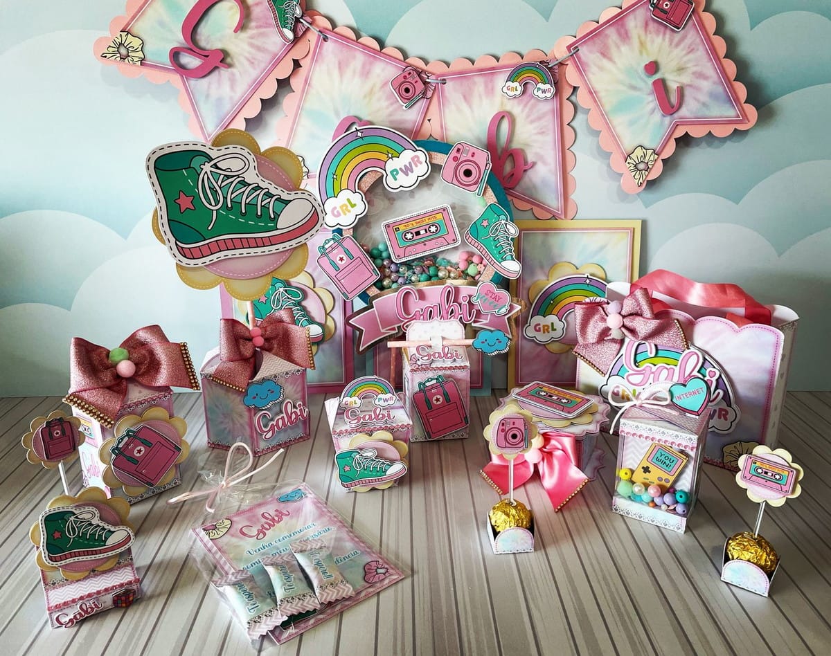 Kit Festa VSCO Girl Digital para Imprimir e Personalizar 1 Kit Festa VSCO Girl Digital para Imprimir e Personalizar