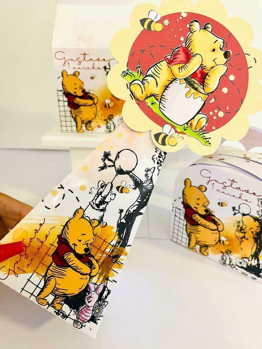 Kit Festa Ursinho Pooh com Artes Vintage para Imprimir 2 Kit Festa Ursinho Pooh com Artes Vintage para Imprimir - Imagem 2
