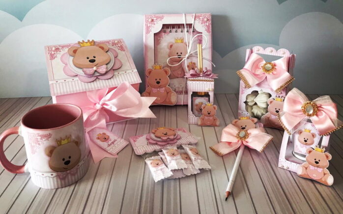 Kit Lembrancinhas Maternidade Ursinha Rosa