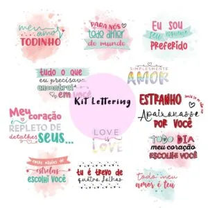 Kit Lettering Dia dos Namorados 17 Kit Lettering Dia Dos Namorados 5