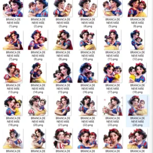 Kit Mãe e Branca de Neve - Arte Digital em PNG