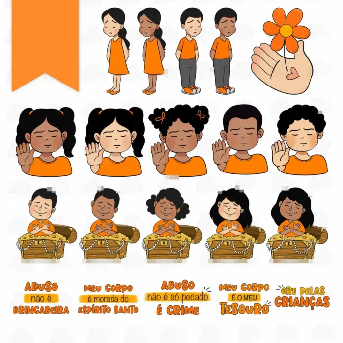Kit Maio Laranja Designs Em Png Para Scrapbooking E Cartonagem 4