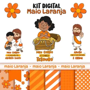 Kit Maio Laranja Designs Em Png Para Scrapbooking E Cartonagem 6