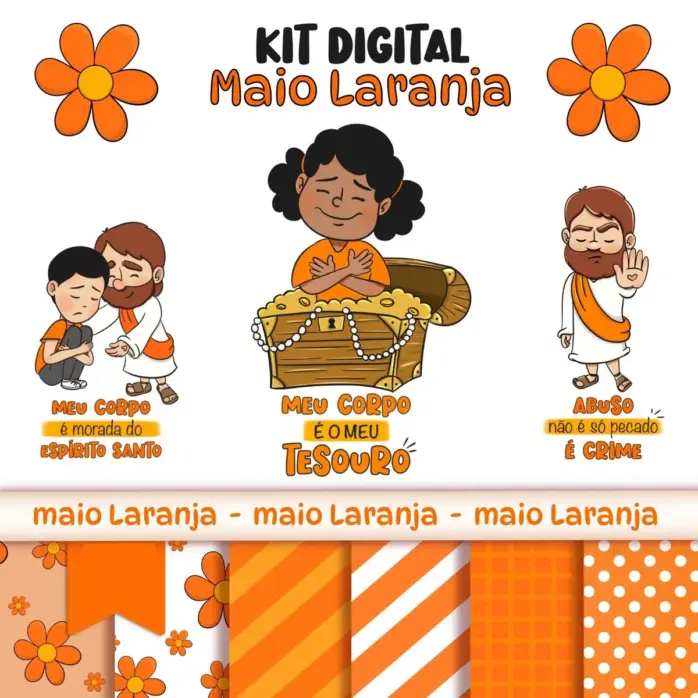 Kit Maio Laranja Designs Em Png Para Scrapbooking E Cartonagem 6