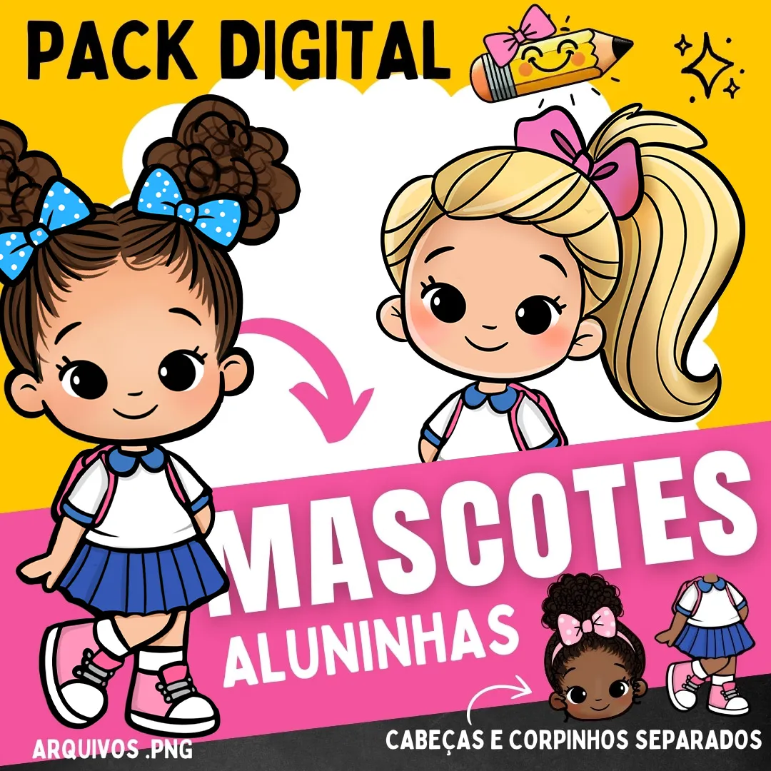Kit Mascotes Escolares em PNG Personalizaveis Sublimação 3 Kit Mascotes Escolares Em Png Personalizaveis Sublimacao 12