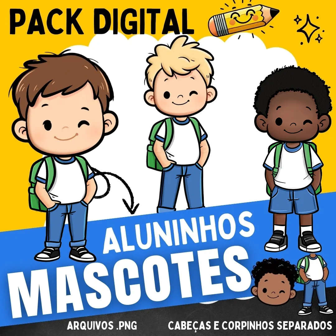 Kit Mascotes Escolares em PNG Personalizaveis Sublimação 2 Kit Mascotes Escolares Em Png Personalizaveis Sublimacao 13