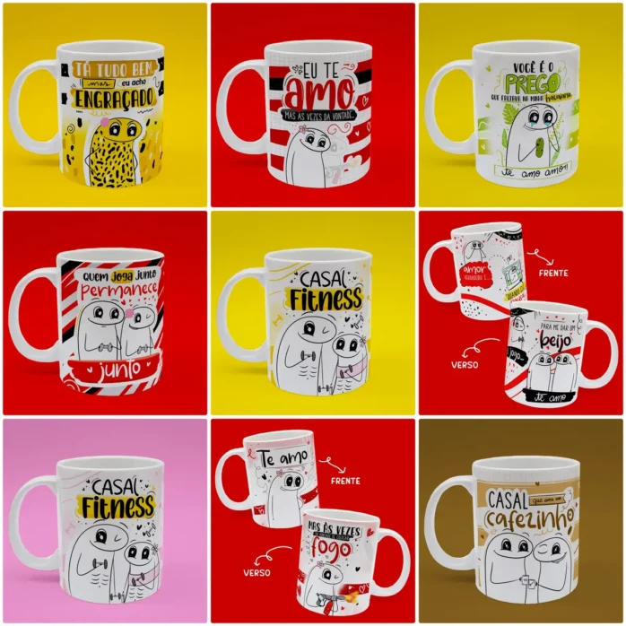 Kit Memes Flork para Sublimação em Canecas