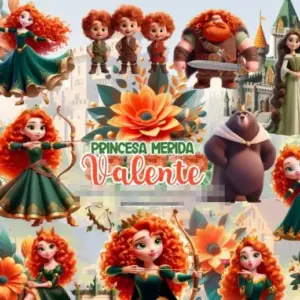 Kit Merida Valente Png Completo Para Personalizados Digitais