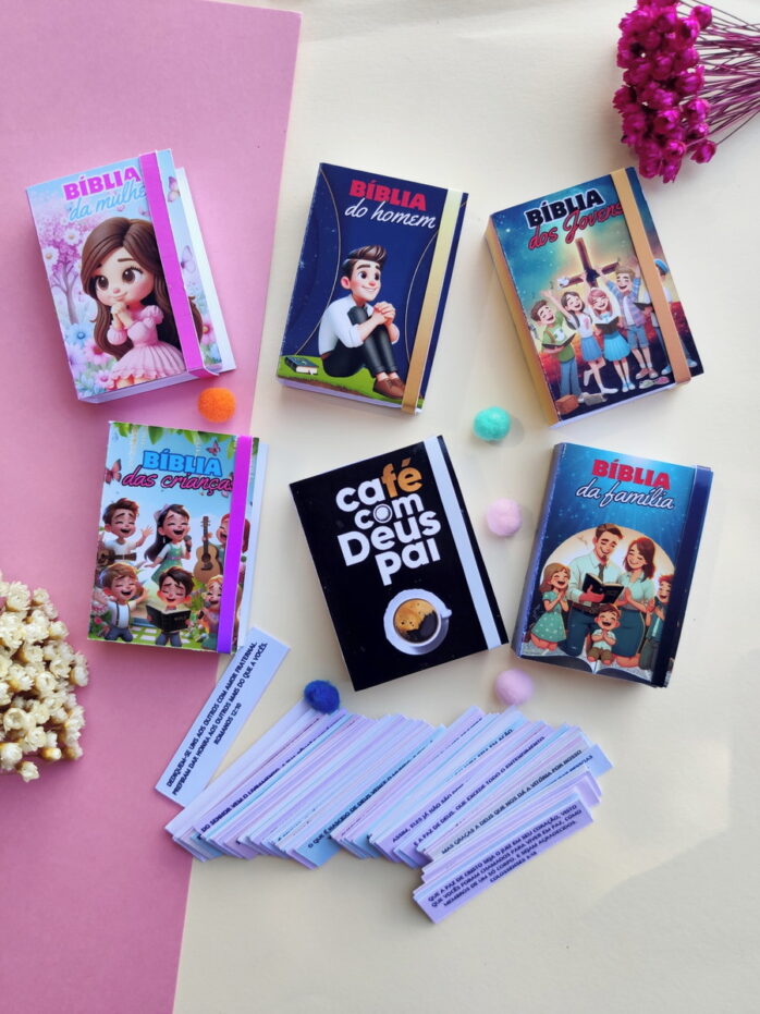Kit Mini Bíblia Religioso Versículos - pdf e Png
