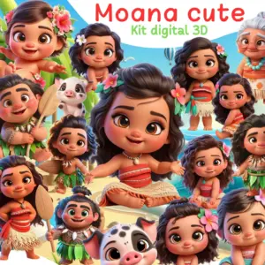 Kit Moana Png Completo Com Elementos Para Lembrancinhas 2