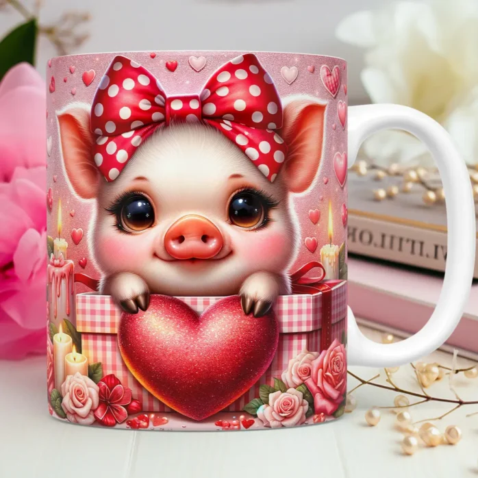 Kit Namorados Animal Love: Artes de Caneca em 3D