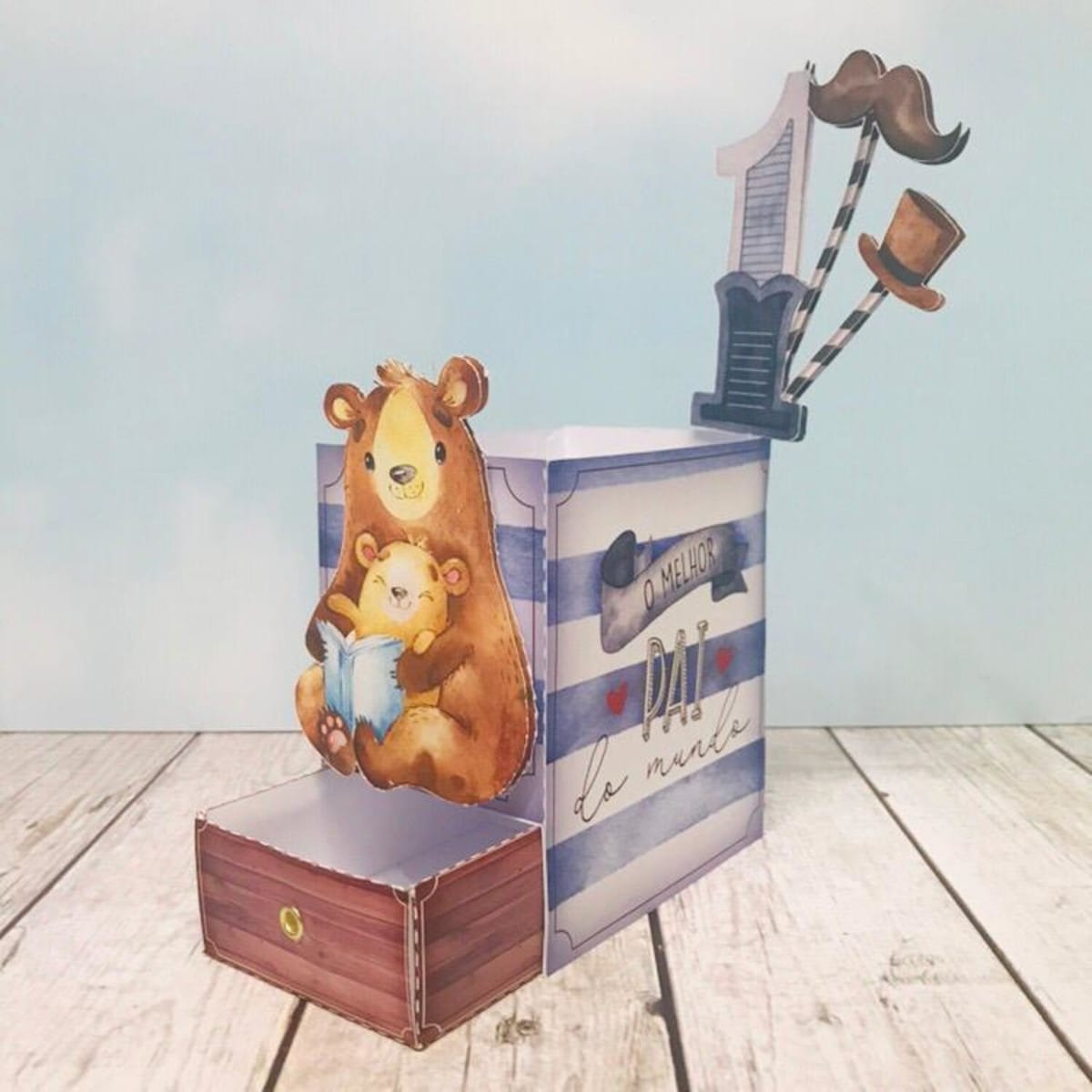Kit Digital Dia dos Pais Embalagens Personalizadas Urso 4 Kit Digital Dia dos Pais Embalagens Personalizadas Urso - Imagem 4