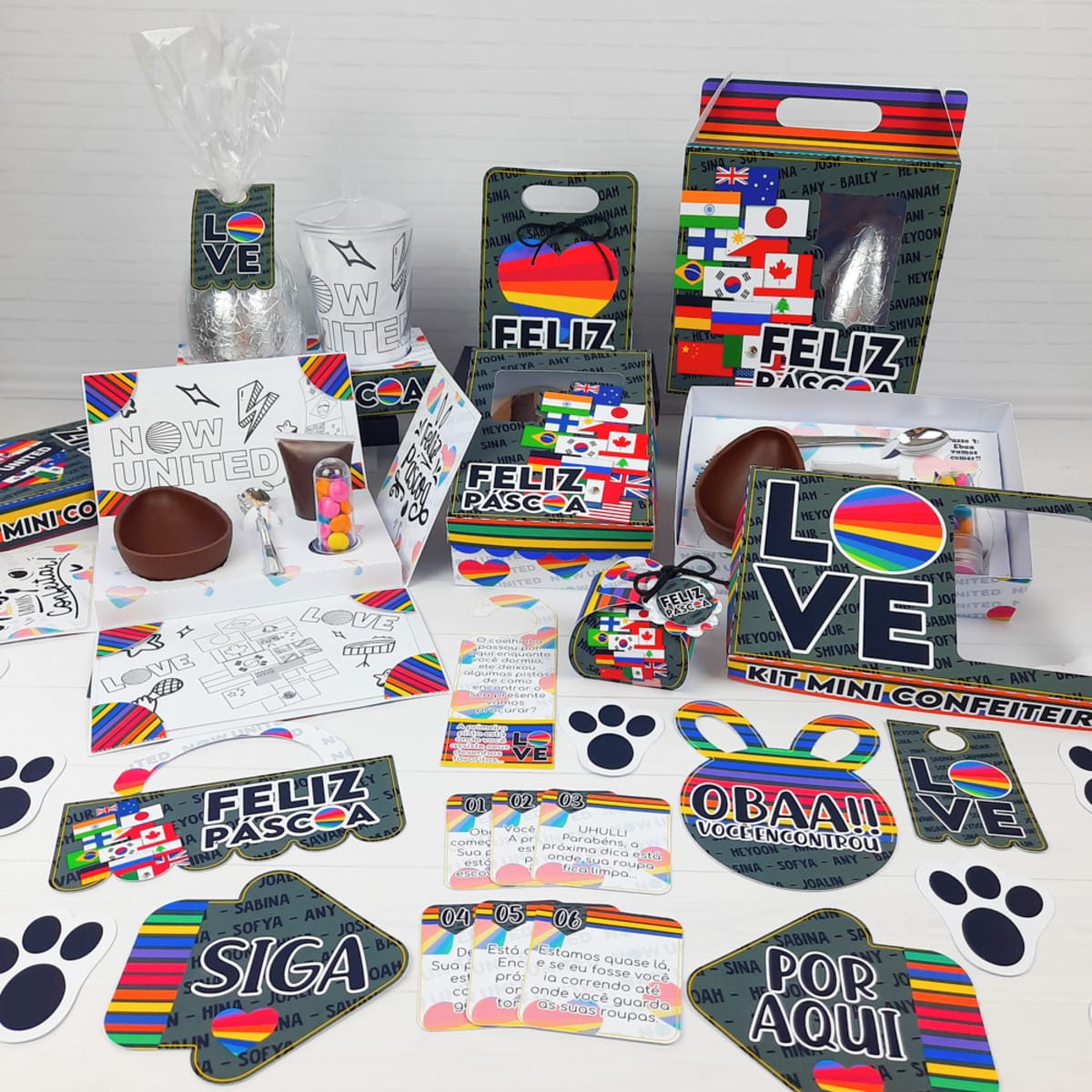 Artes Digitais Kit Páscoa Now United para Embalagens 1 Artes Digitais Kit Páscoa Now United para Embalagens