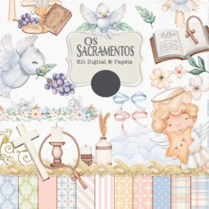 Kit PNG para Batismo e Comunhão - Arte Digital Sacra