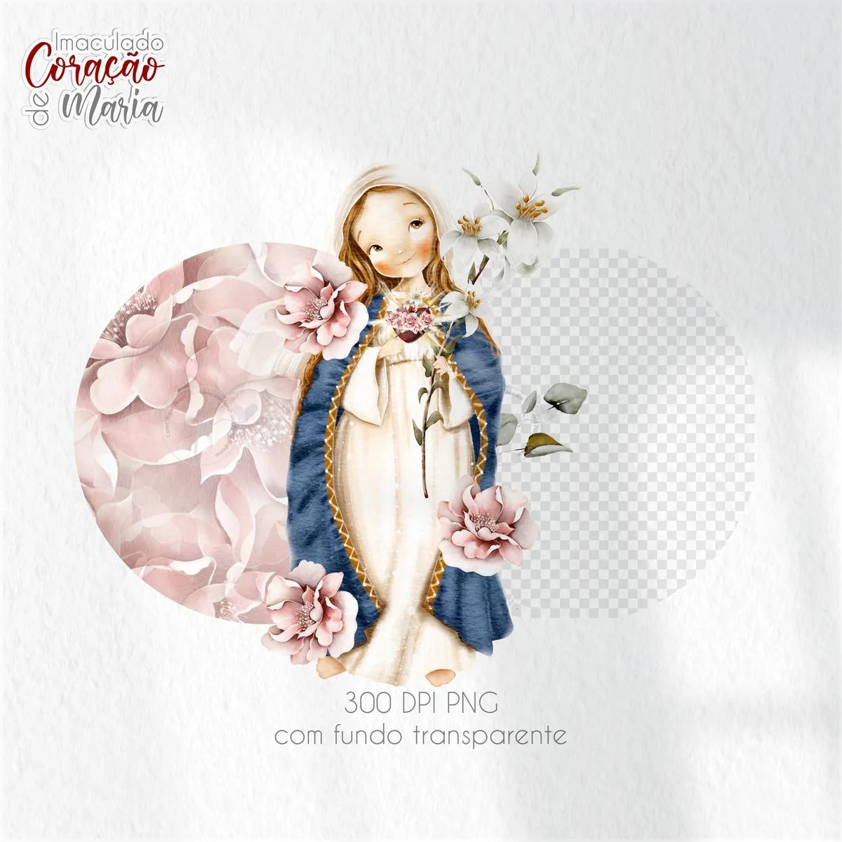 Kit Santinhos Imaculado Coração de Maria Digital Ilustrações 3 Kit Santinhos Imaculado Coração de Maria Digital Ilustrações