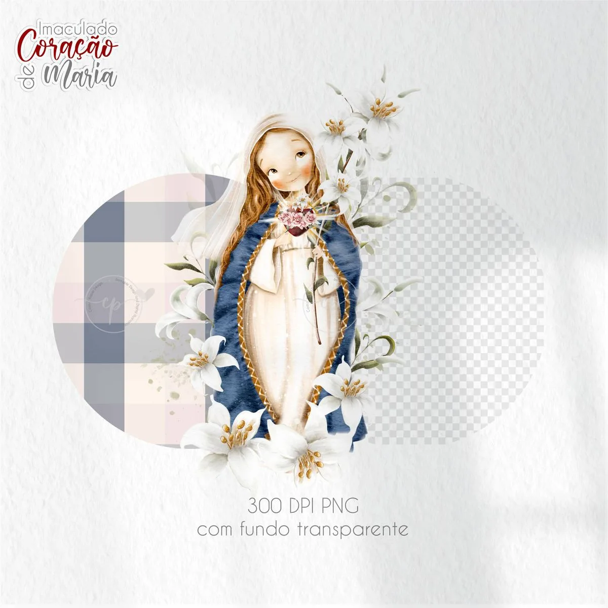 Kit Santinhos Imaculado Coração de Maria Digital Ilustrações 2 Kit Santinhos Imaculado Coração de Maria Digital Ilustrações