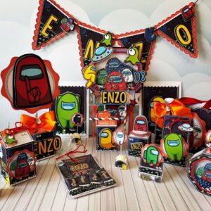 Kit Festa Among Us Digital com Nome Personalizável 9 kit so um bolinho among us arquivo digital 4