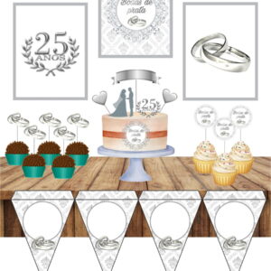 Kit Só um bolinho Bodas de Prata